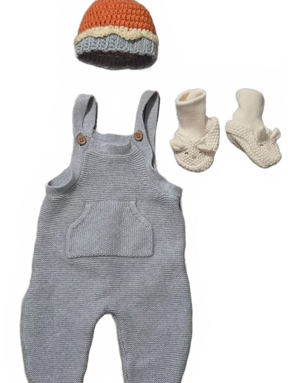 Little Planet Organic Cotton Baby Overalls Set with Hat and Booties, 3 Months